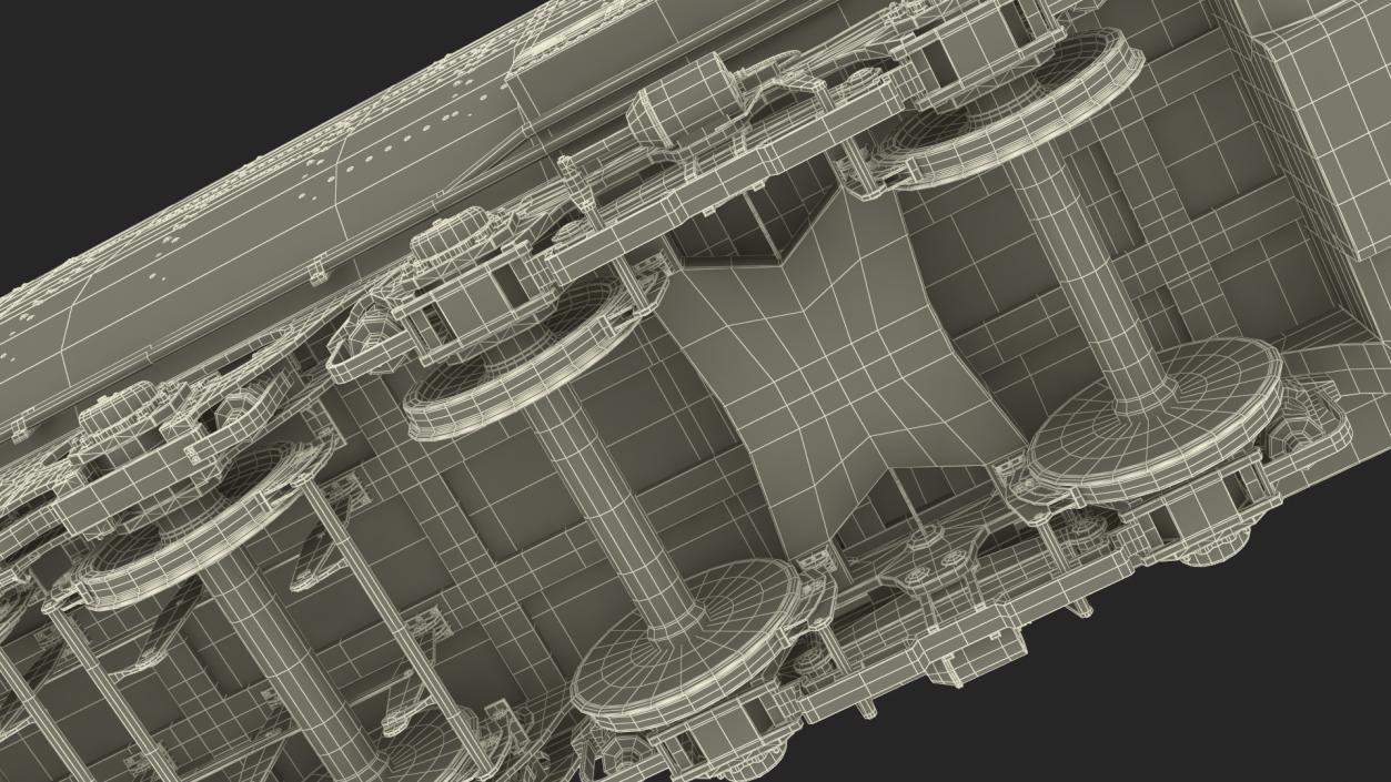 3D Trailed Tender for Locomotive Rigged 2 model