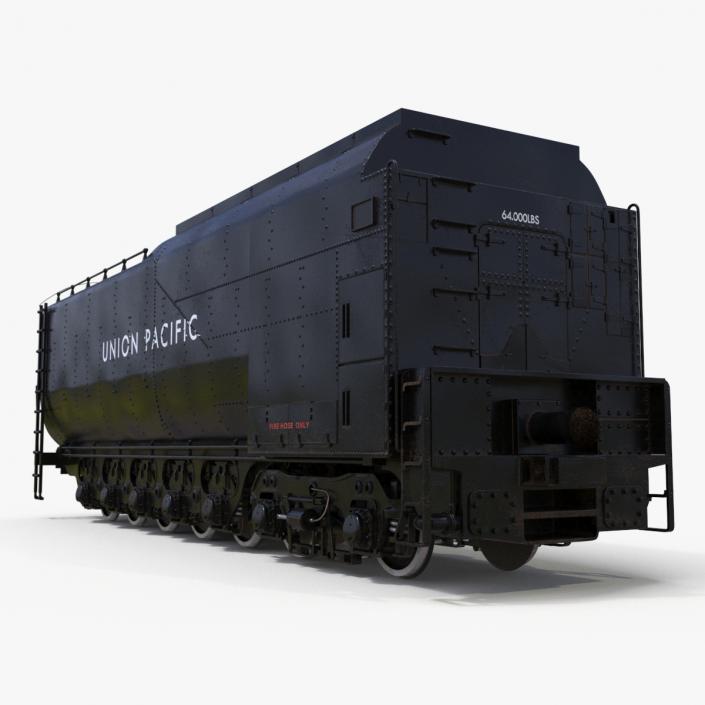 3D Trailed Tender for Locomotive Rigged 2 model