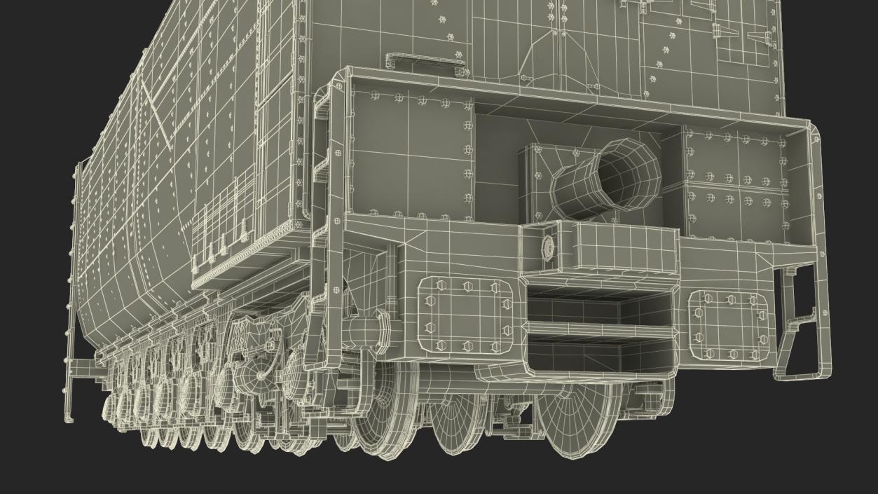 3D Trailed Tender for Locomotive Rigged 2 model