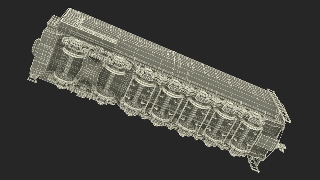 3D Trailed Tender for Locomotive Rigged 2 model