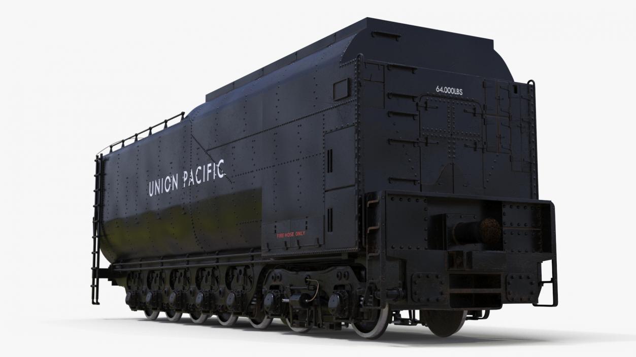 3D Trailed Tender for Locomotive Rigged 2 model