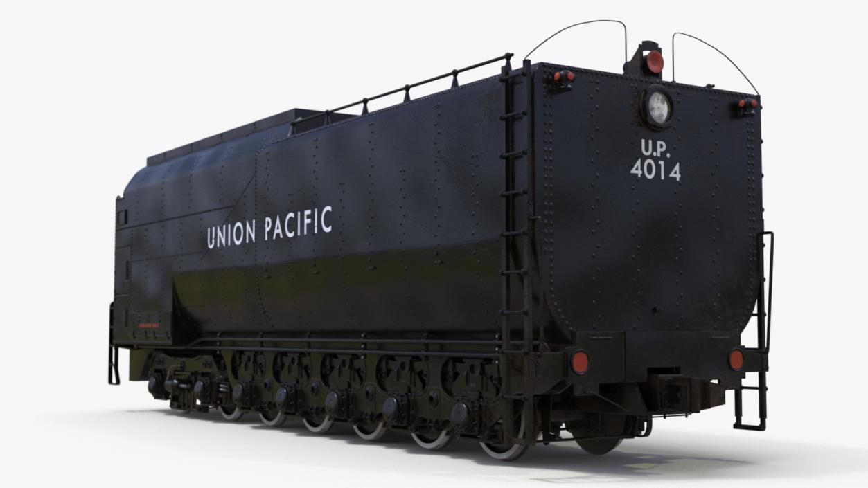 3D Trailed Tender for Locomotive Rigged 2 model