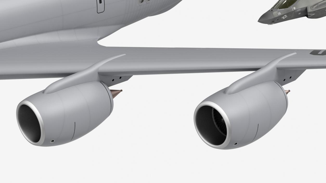 3D Boeing KC 135 Stratotanker with F35 Lightning II model