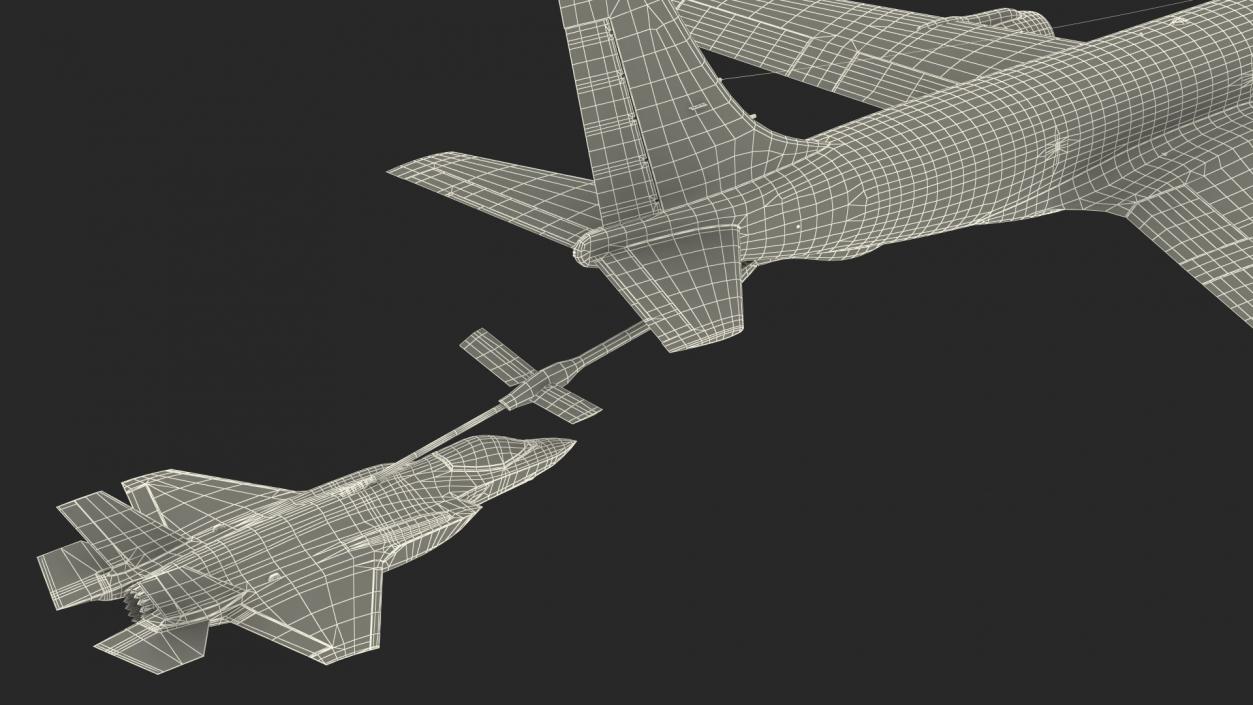 3D Boeing KC 135 Stratotanker with F35 Lightning II model