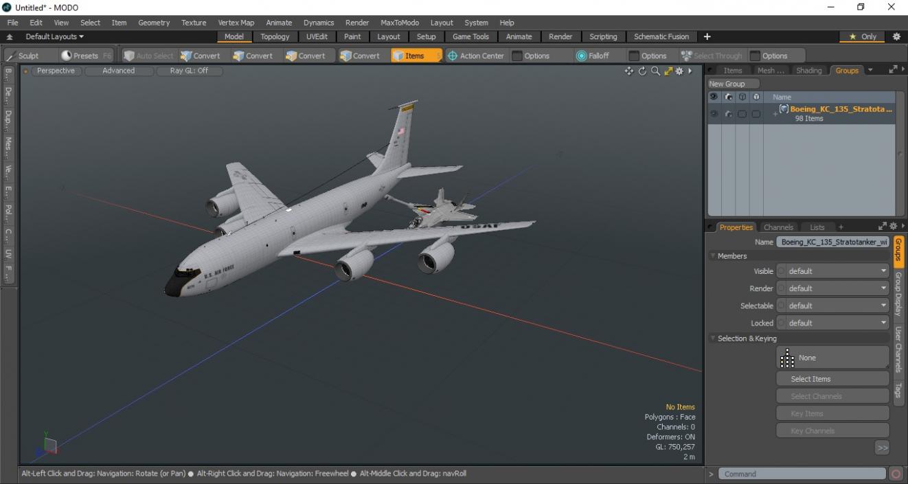 3D Boeing KC 135 Stratotanker with F35 Lightning II model