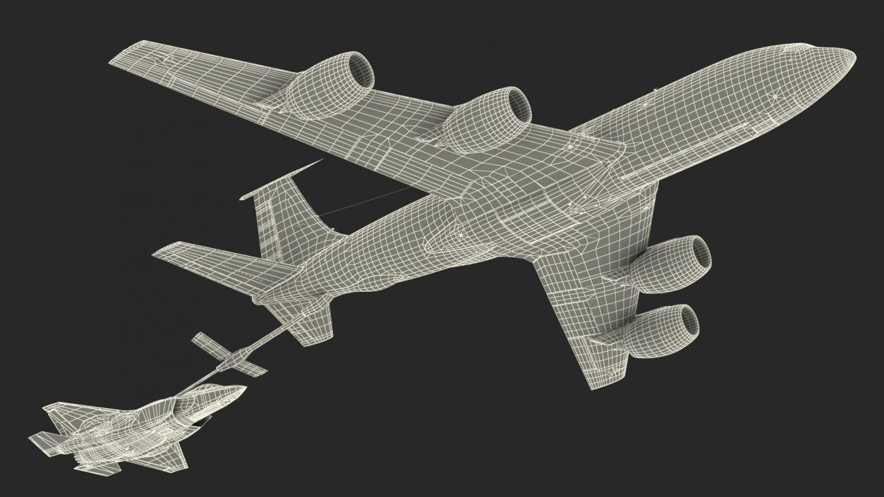 3D Boeing KC 135 Stratotanker with F35 Lightning II model