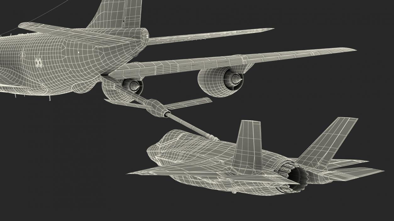 3D Boeing KC 135 Stratotanker with F35 Lightning II model