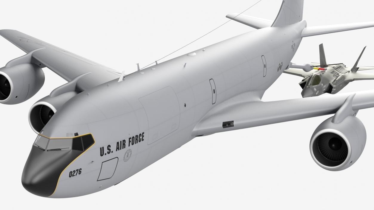 3D Boeing KC 135 Stratotanker with F35 Lightning II model