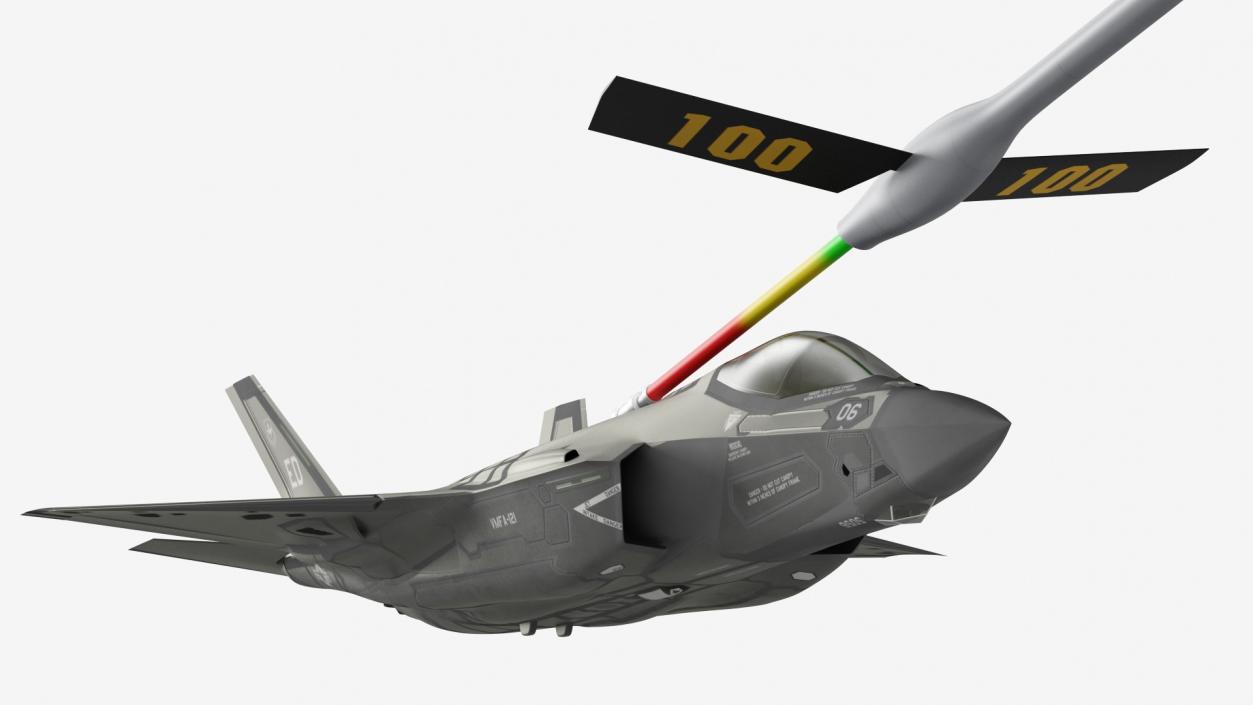 3D Boeing KC 135 Stratotanker with F35 Lightning II model