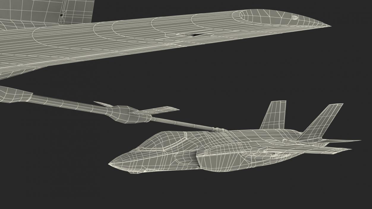 3D Boeing KC 135 Stratotanker with F35 Lightning II model