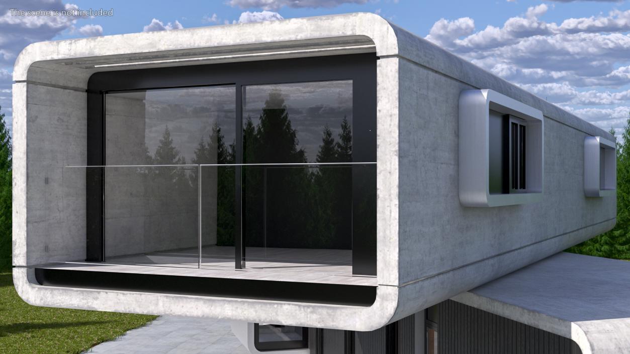 Concrete Modernist House 3D model