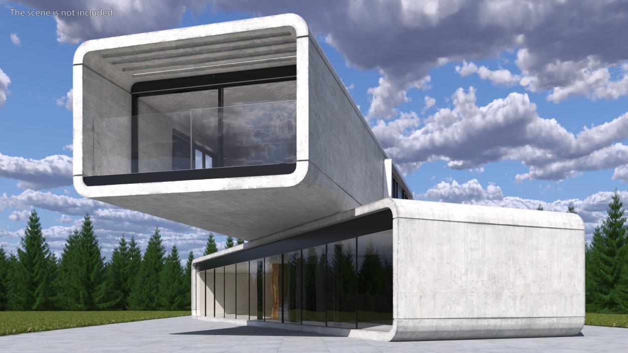 Concrete Modernist House 3D model