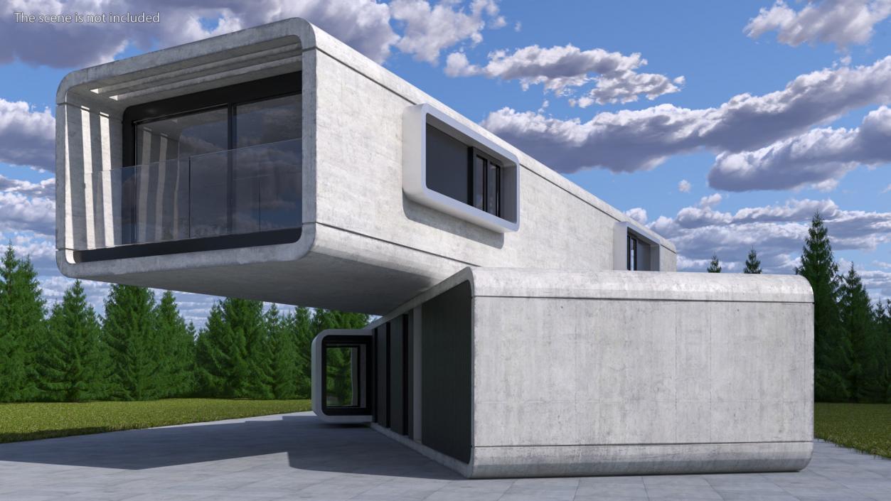 Concrete Modernist House 3D model