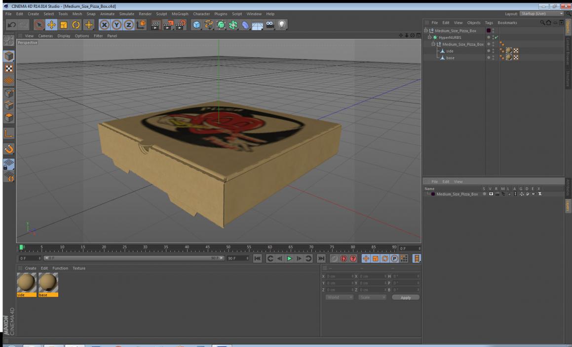 3D Medium Size Pizza Box