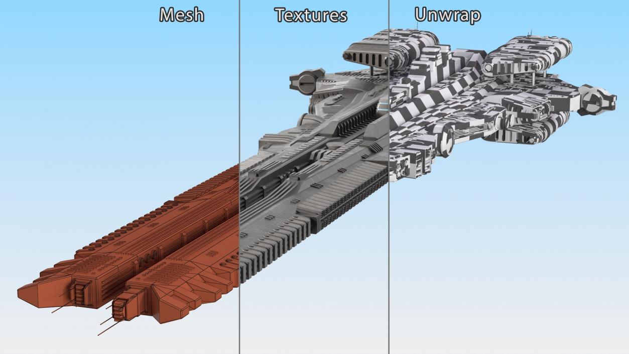 Sci Fi Space Station with Interplanetary Spacecraft Collection 3D