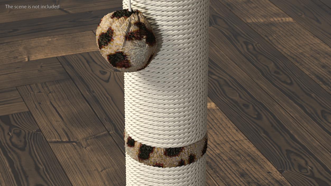 Cat Sitting On A Scratching Post 3D