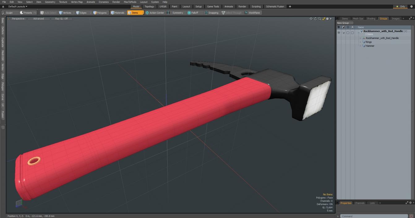 3D Rockhammer with Red Handle