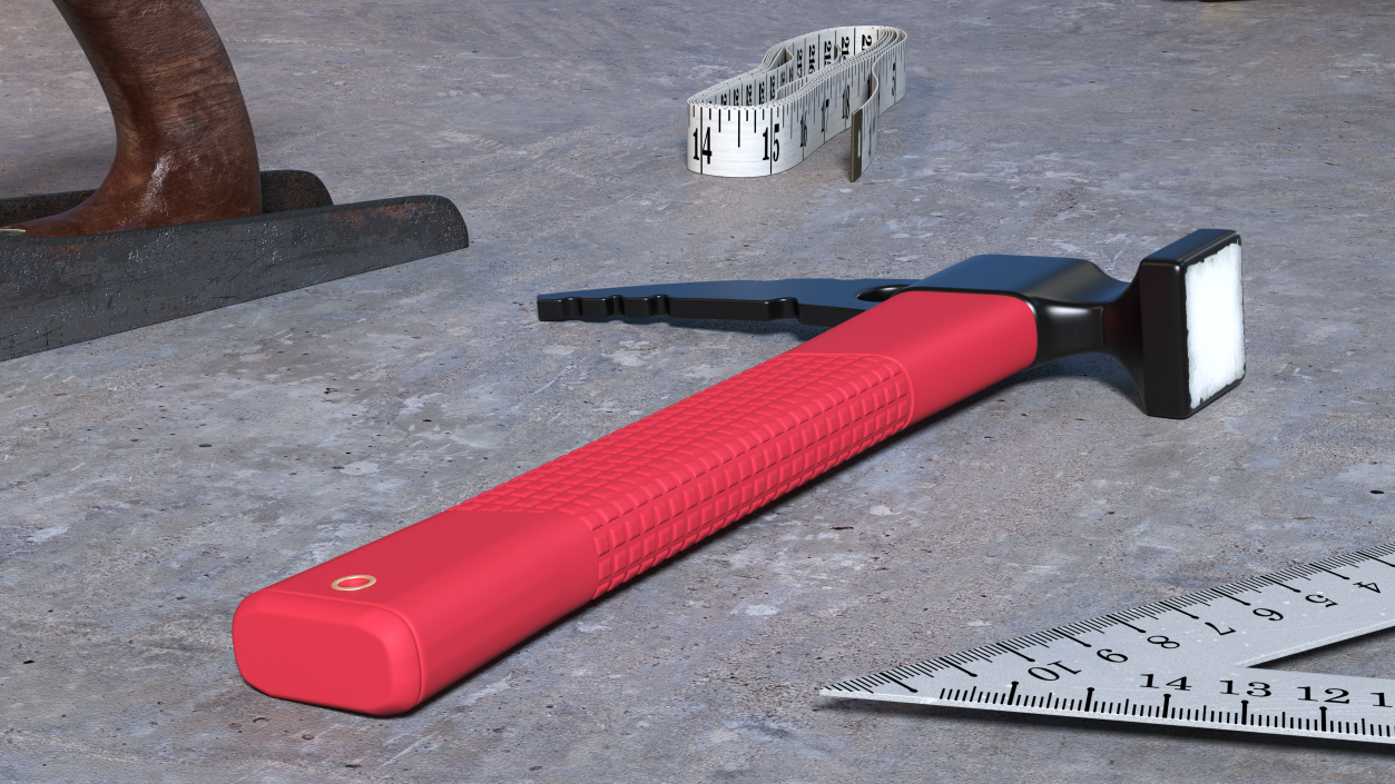 3D Rockhammer with Red Handle