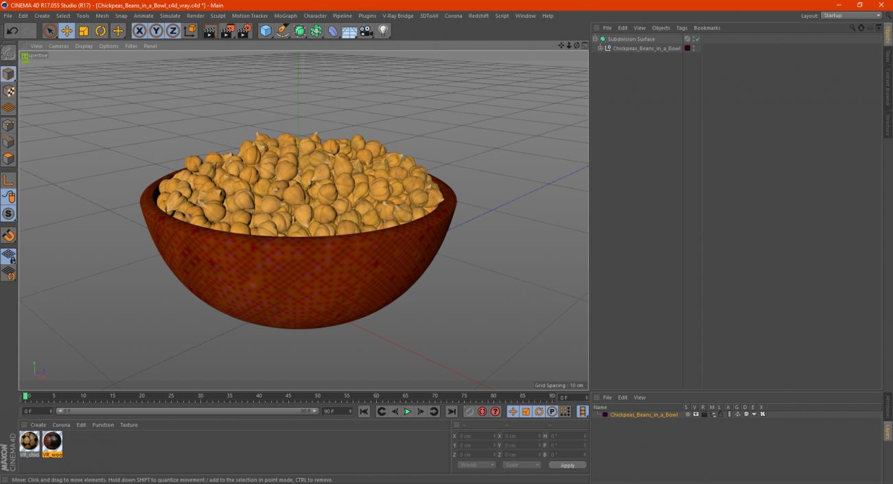 3D model Chickpeas Beans in a Bowl