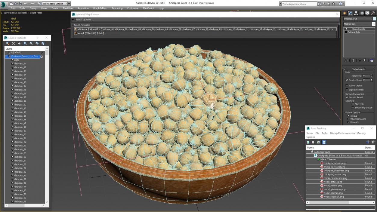 3D model Chickpeas Beans in a Bowl