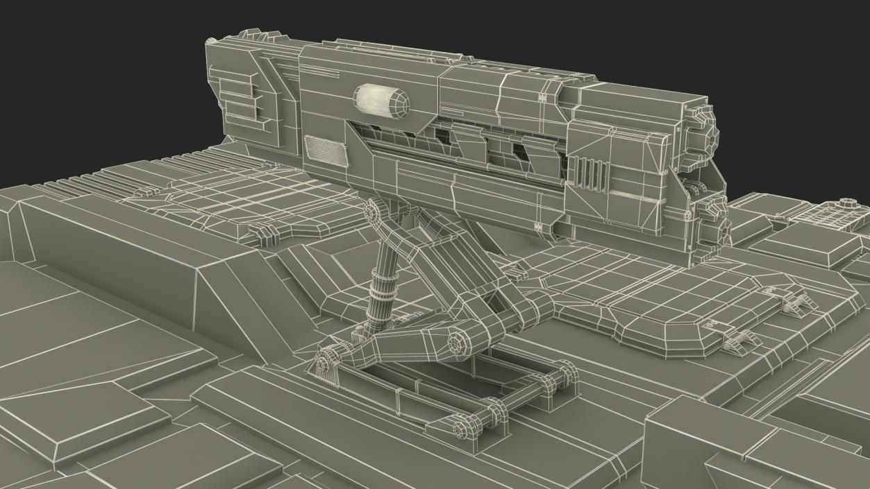 Sci Fi Heavy Tank Green Rigged 2 3D