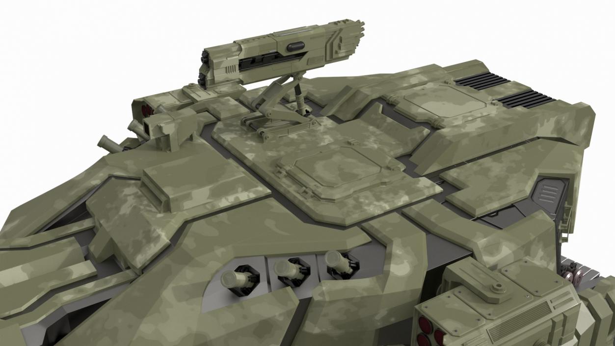 Sci Fi Heavy Tank Green Rigged 2 3D