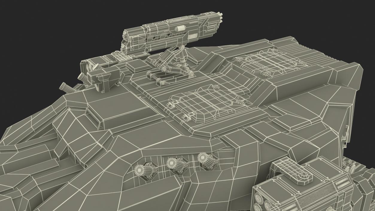 Sci Fi Heavy Tank Green Rigged 2 3D