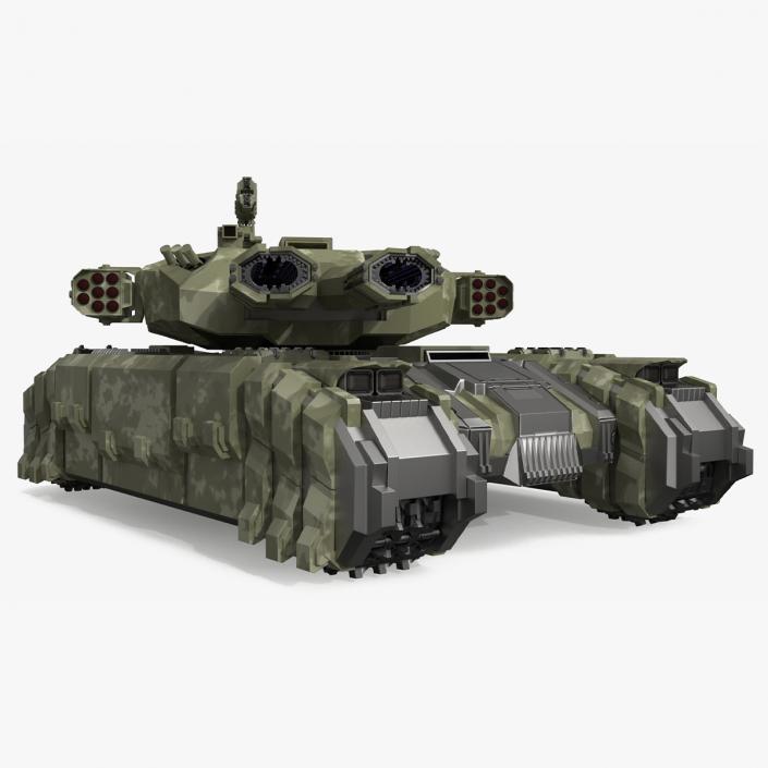 Sci Fi Heavy Tank Green Rigged 2 3D