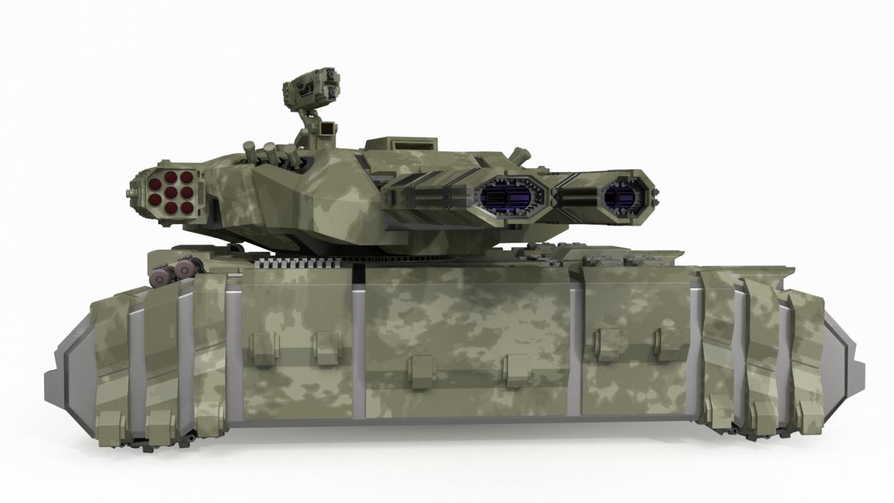 Sci Fi Heavy Tank Green Rigged 2 3D