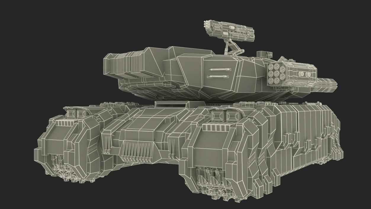 Sci Fi Heavy Tank Green Rigged 2 3D