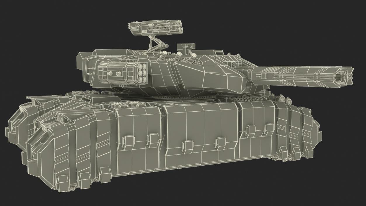 Sci Fi Heavy Tank Green Rigged 2 3D