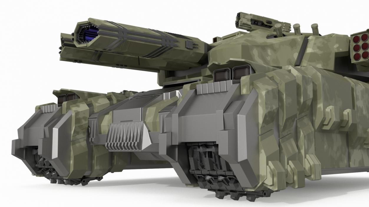 Sci Fi Heavy Tank Green Rigged 2 3D