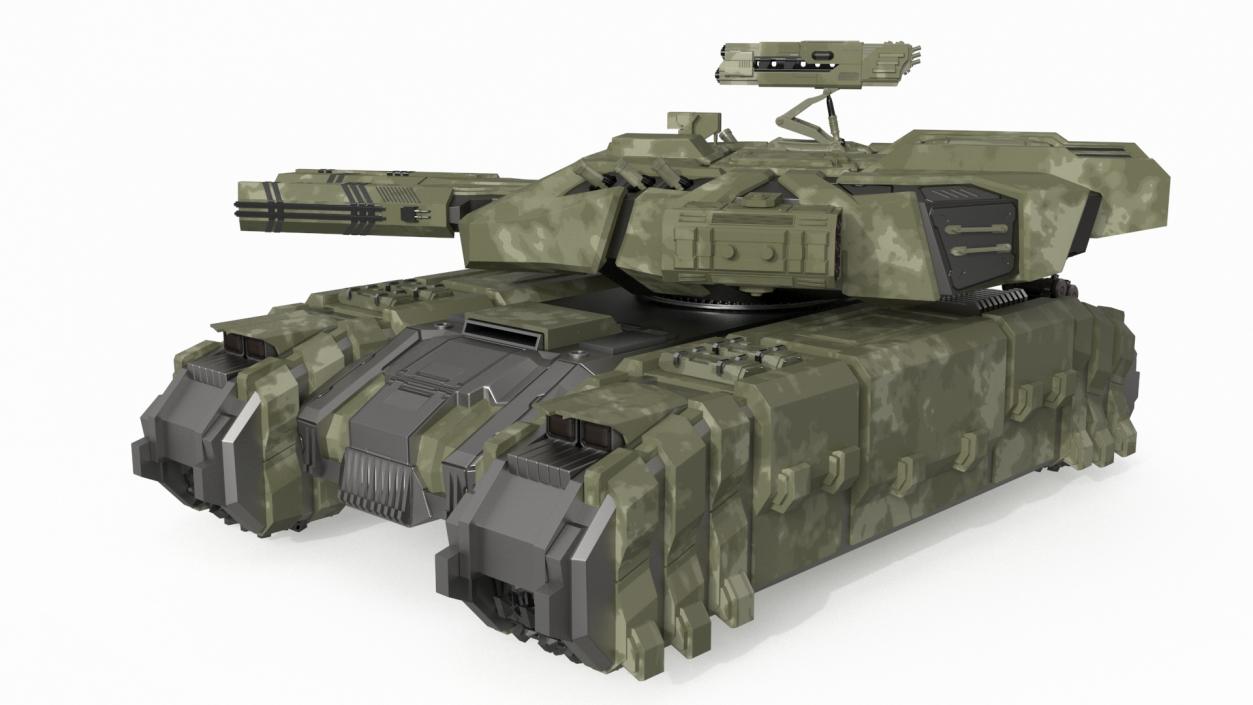 Sci Fi Heavy Tank Green Rigged 2 3D