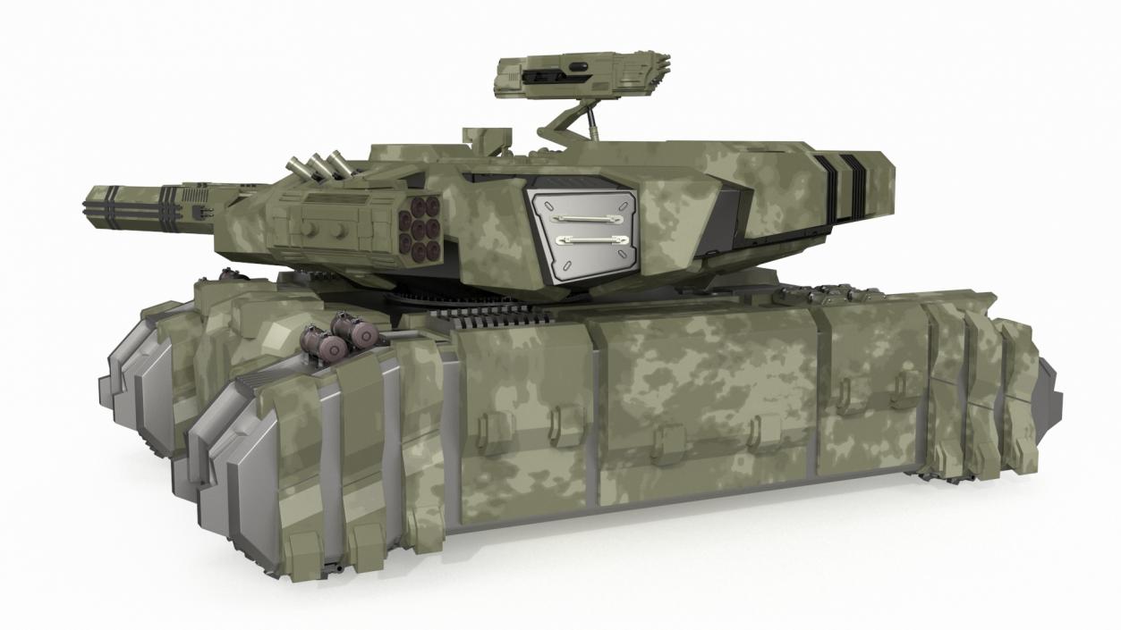 Sci Fi Heavy Tank Green Rigged 2 3D