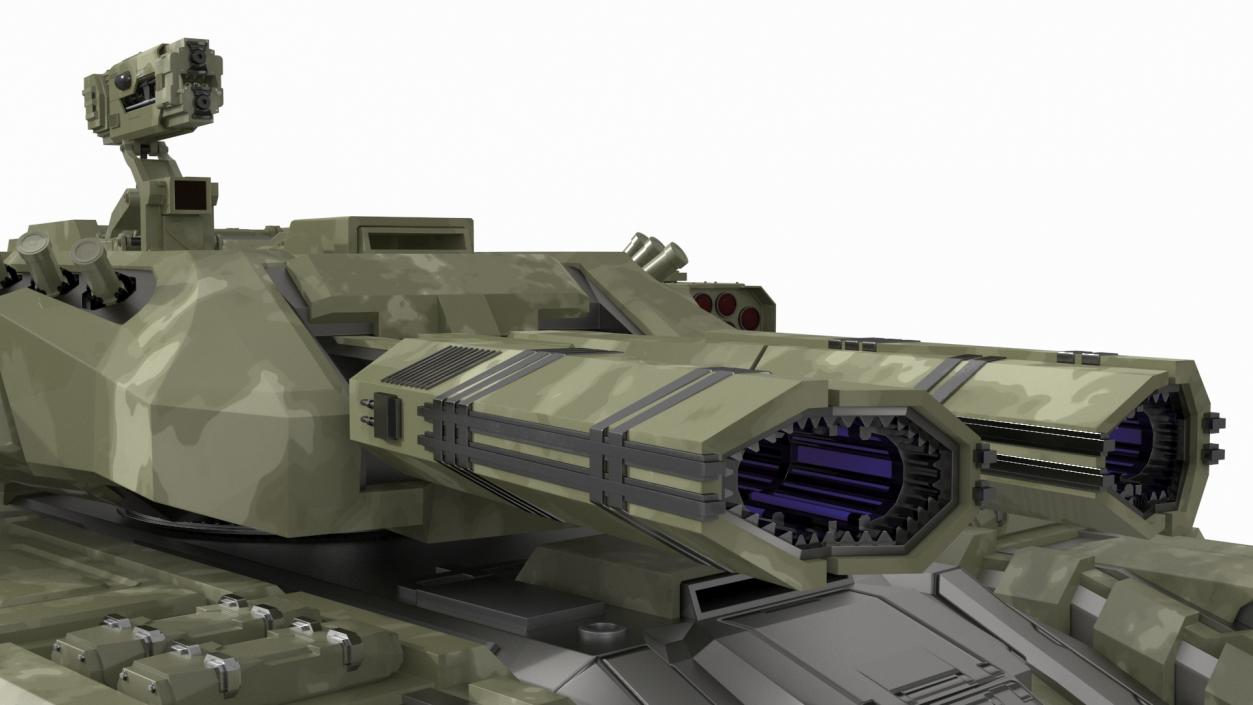 Sci Fi Heavy Tank Green Rigged 2 3D