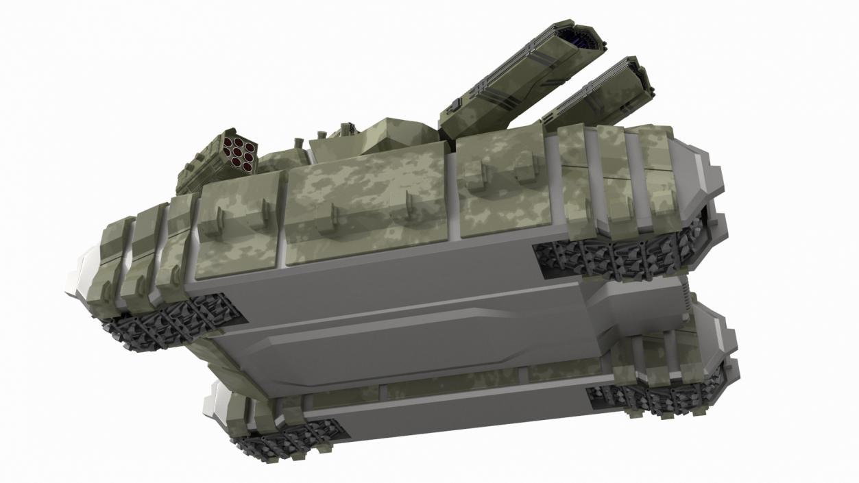 Sci Fi Heavy Tank Green Rigged 2 3D