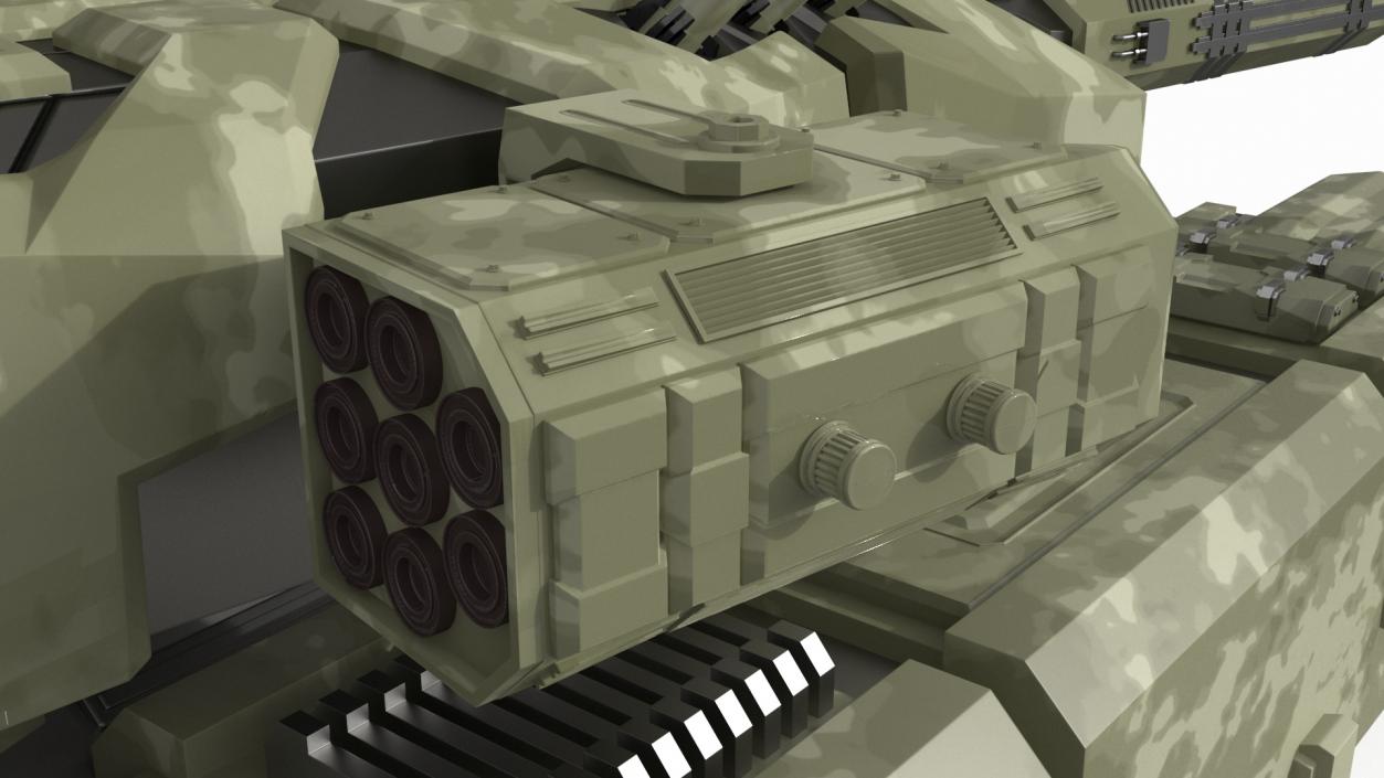 Sci Fi Heavy Tank Green Rigged 2 3D