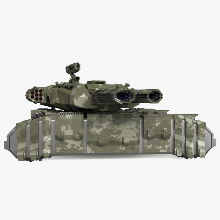 Sci Fi Heavy Tank Green Rigged 2 3D