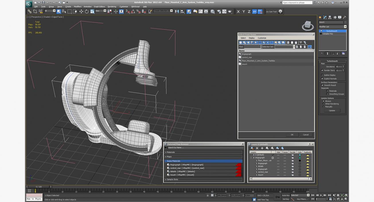 Floor Mounted C-Arm System Toshiba 3D model