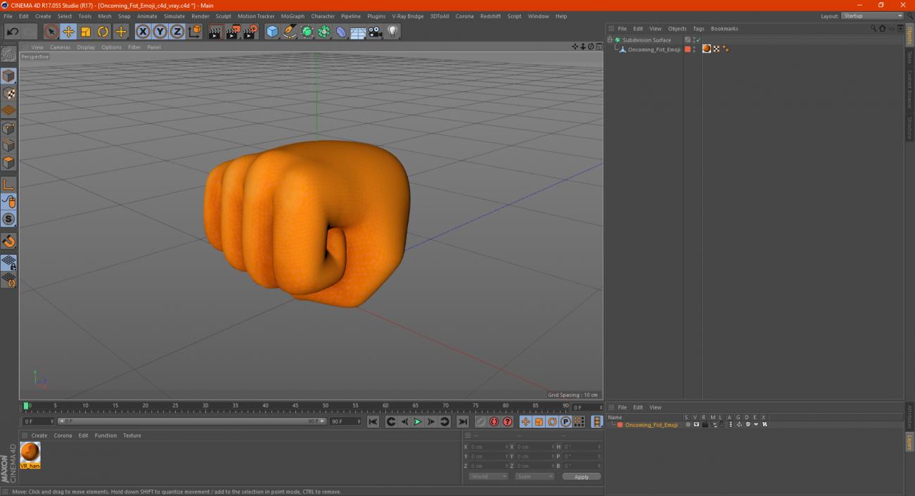 Oncoming Fist Emoji 3D model