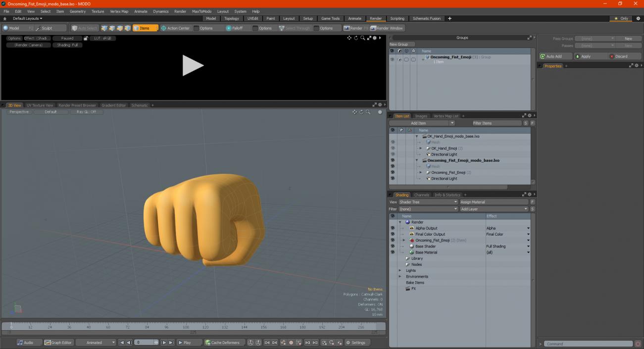 Oncoming Fist Emoji 3D model