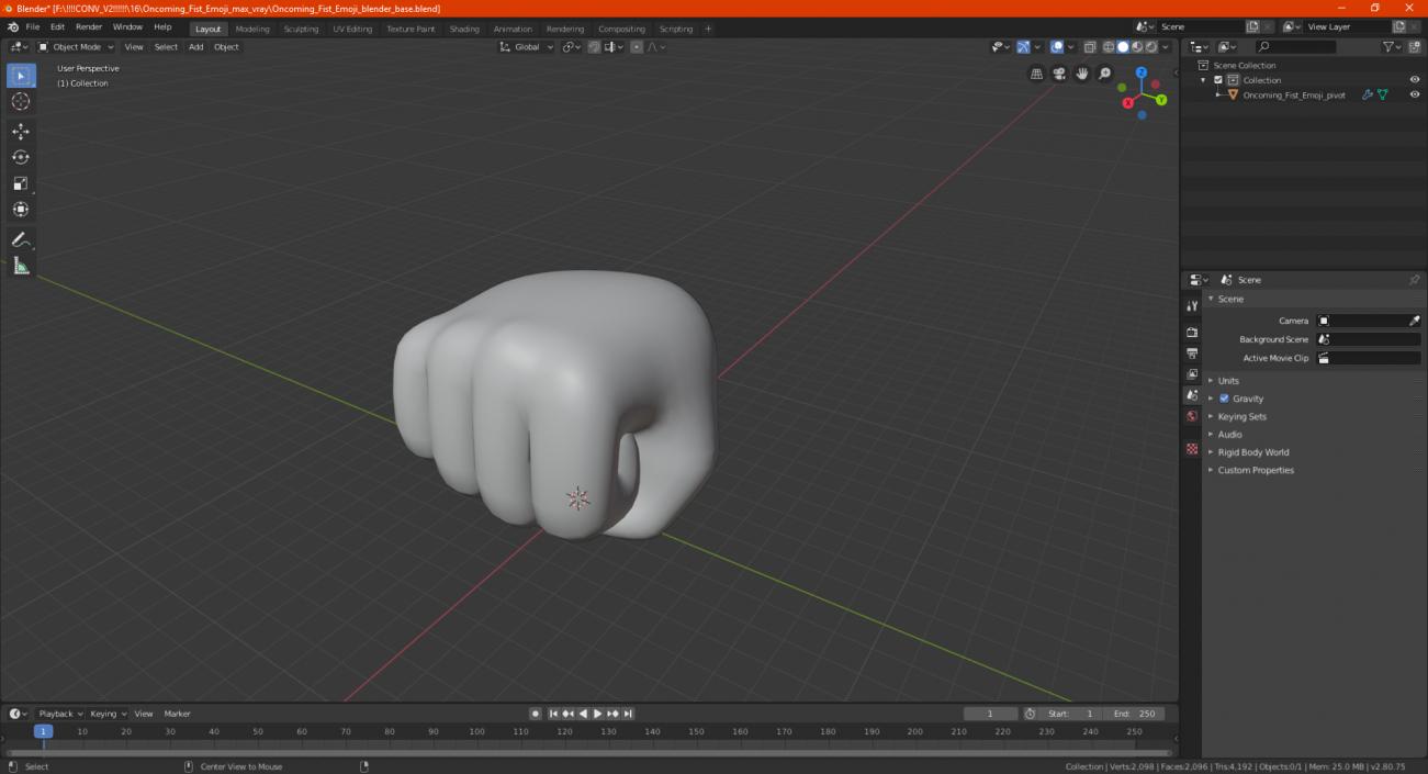 Oncoming Fist Emoji 3D model