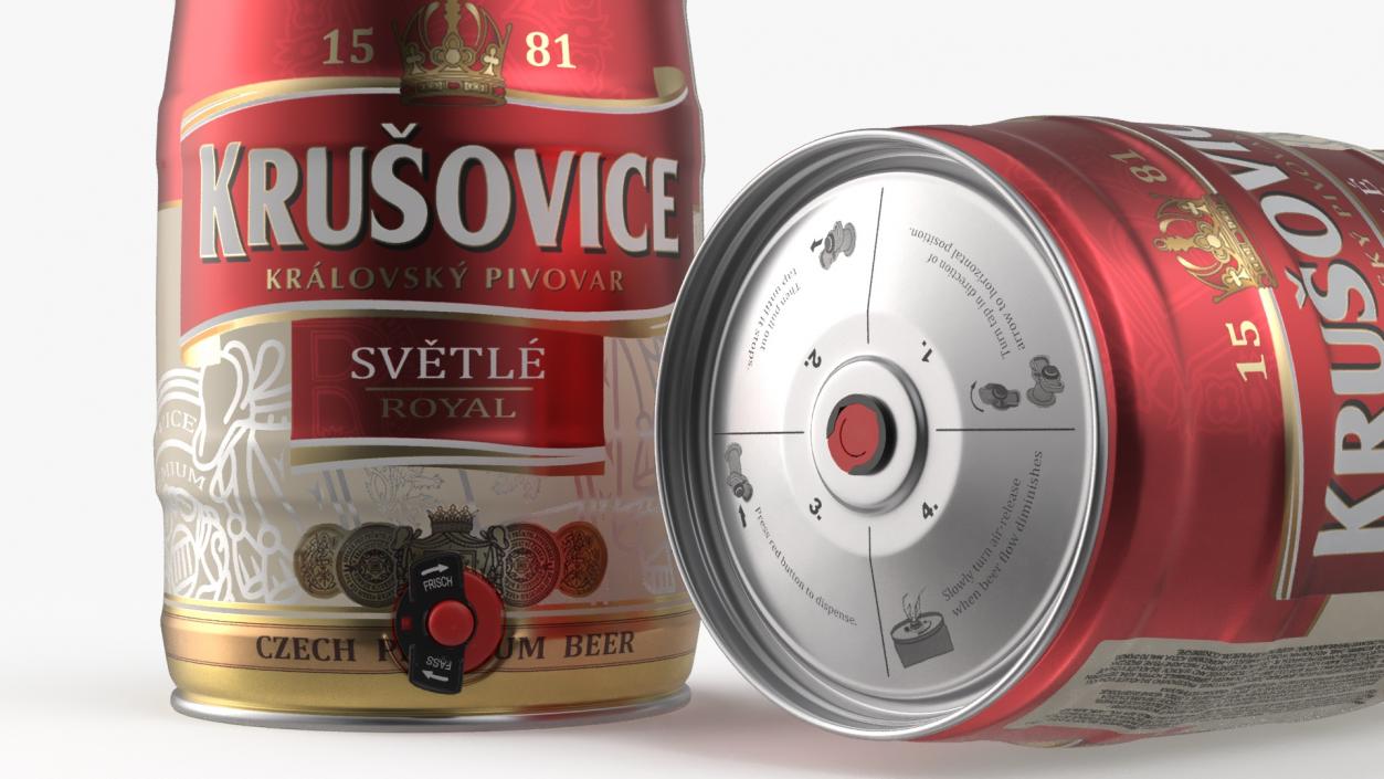 3D Krusovice Beer 5 Liter Barrel 2