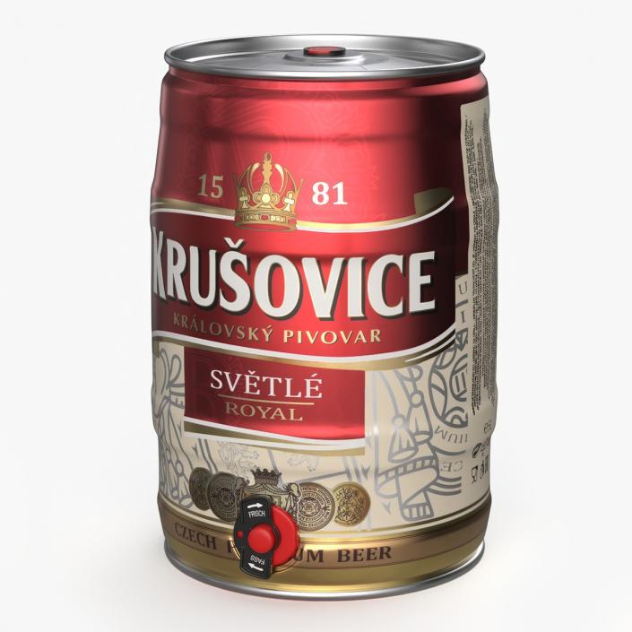 3D Krusovice Beer 5 Liter Barrel 2