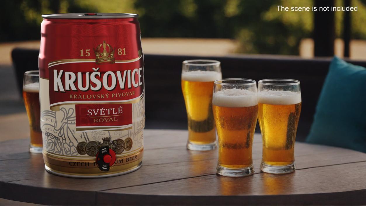 3D Krusovice Beer 5 Liter Barrel 2