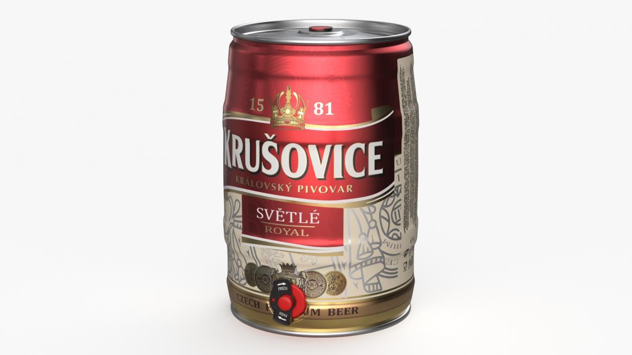 3D Krusovice Beer 5 Liter Barrel 2