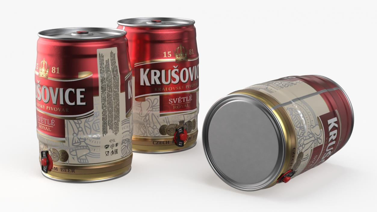 3D Krusovice Beer 5 Liter Barrel 2