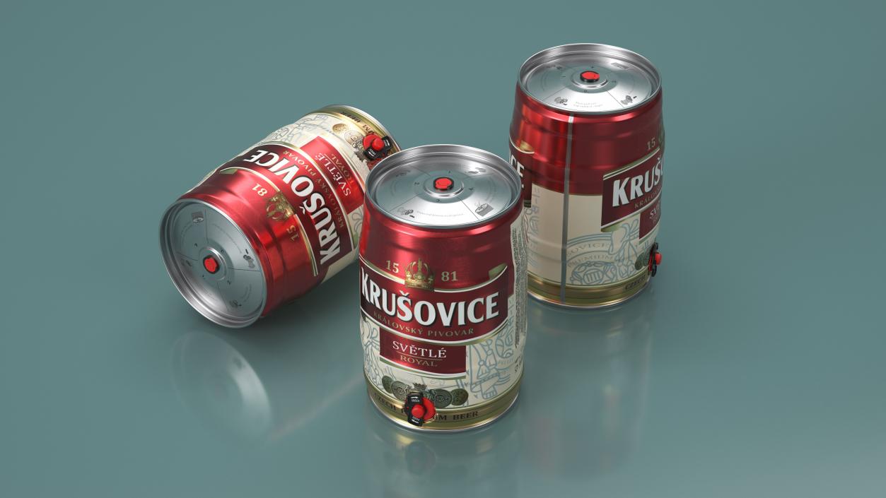 3D Krusovice Beer 5 Liter Barrel 2