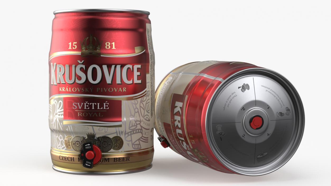 3D Krusovice Beer 5 Liter Barrel 2