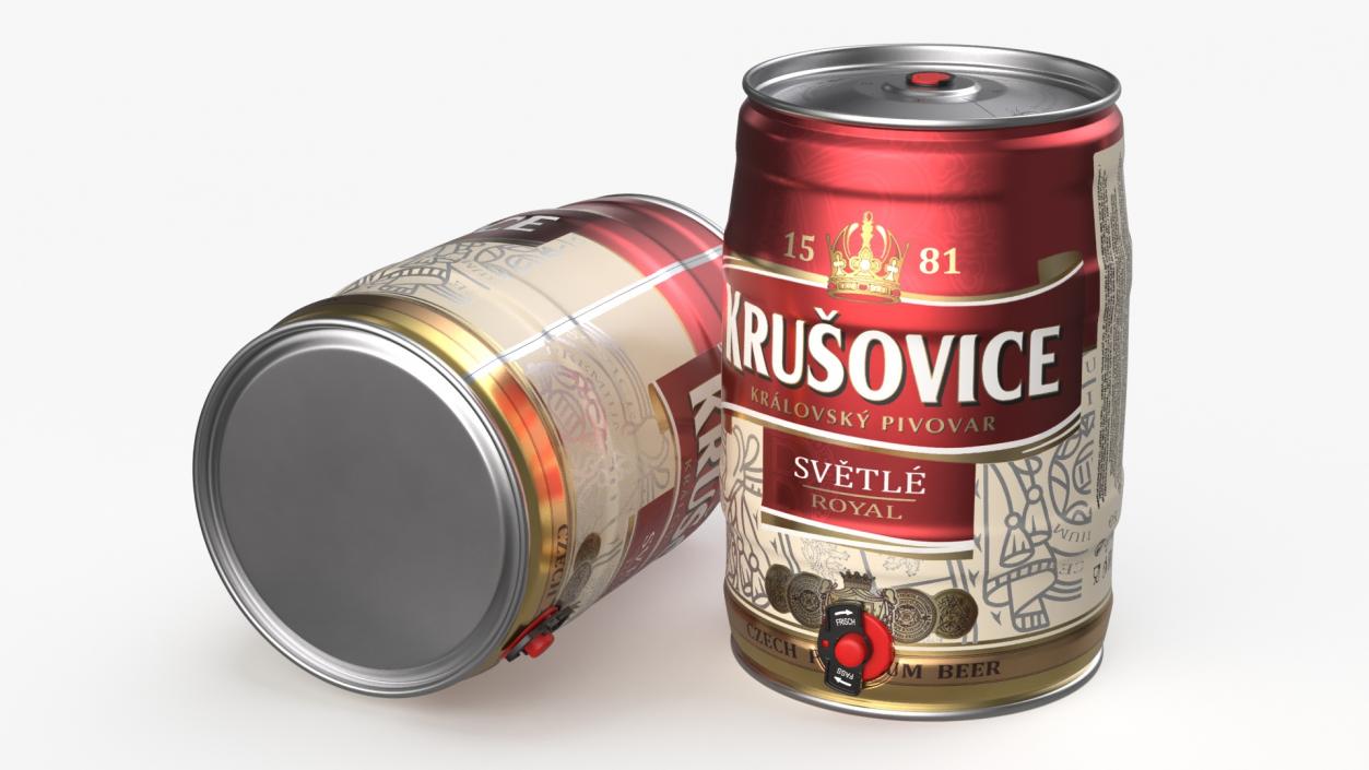 3D Krusovice Beer 5 Liter Barrel 2